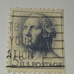 #2408, GEORGE WASHINGTON 5 CENT STAMP BLUE/GRAY (RARE) 