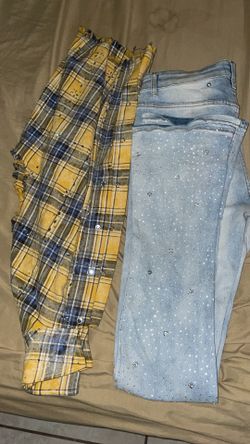 Rhinestone jeans & shirt size 32
