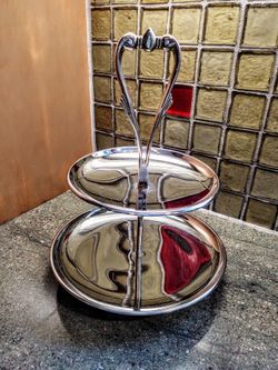 Mid Century Kromex Two Tier Tid Bit
