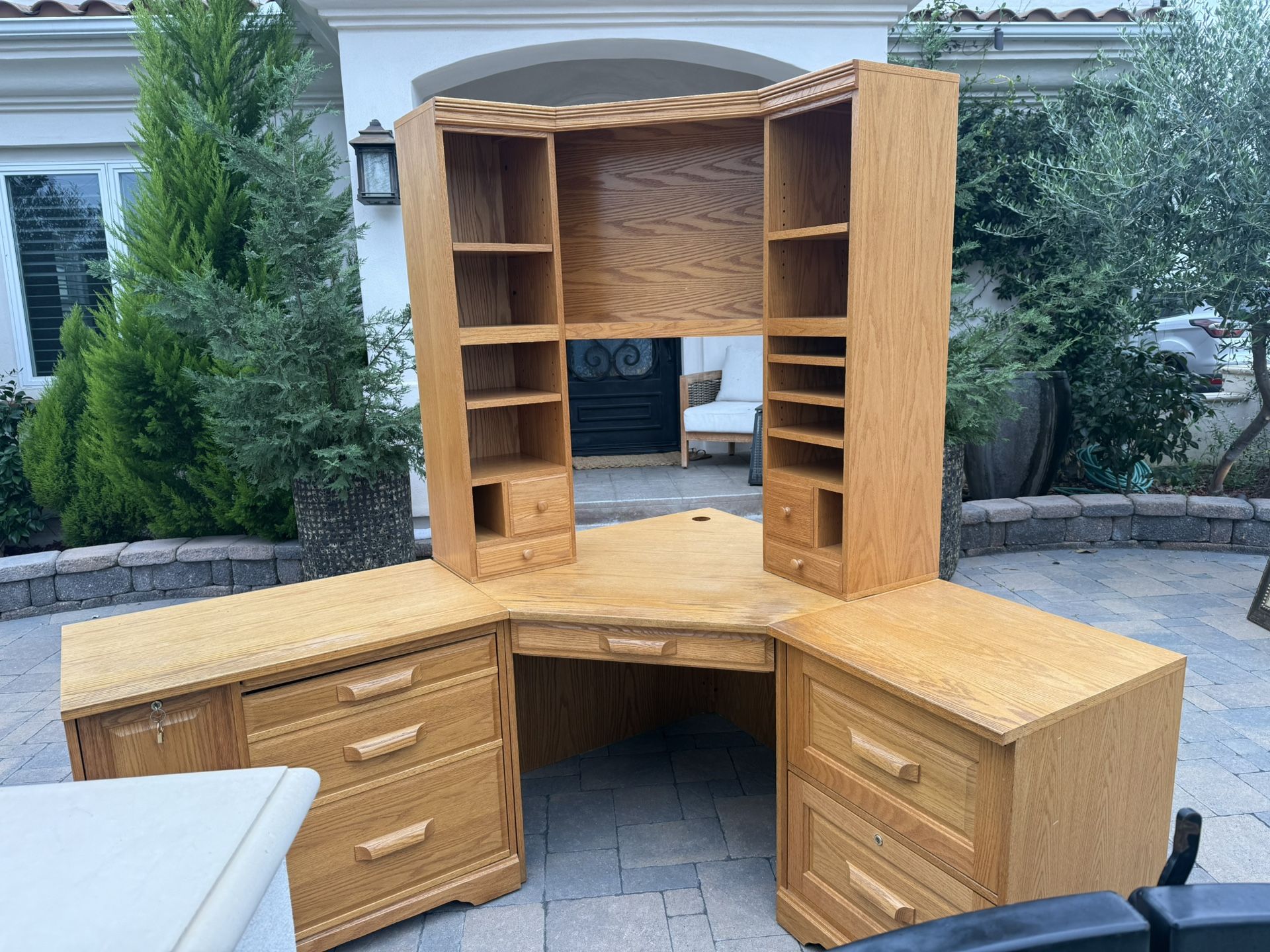 Solid Oak 4 Piece Desk 