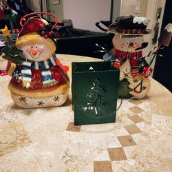 Vintage, Christmas Metal Candle Holder