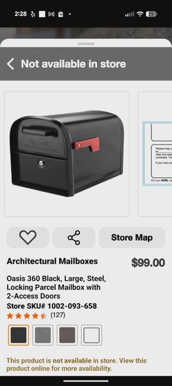 Architectural Mailboxes Oasis 360 Black Large Locking Parcel Mailbox