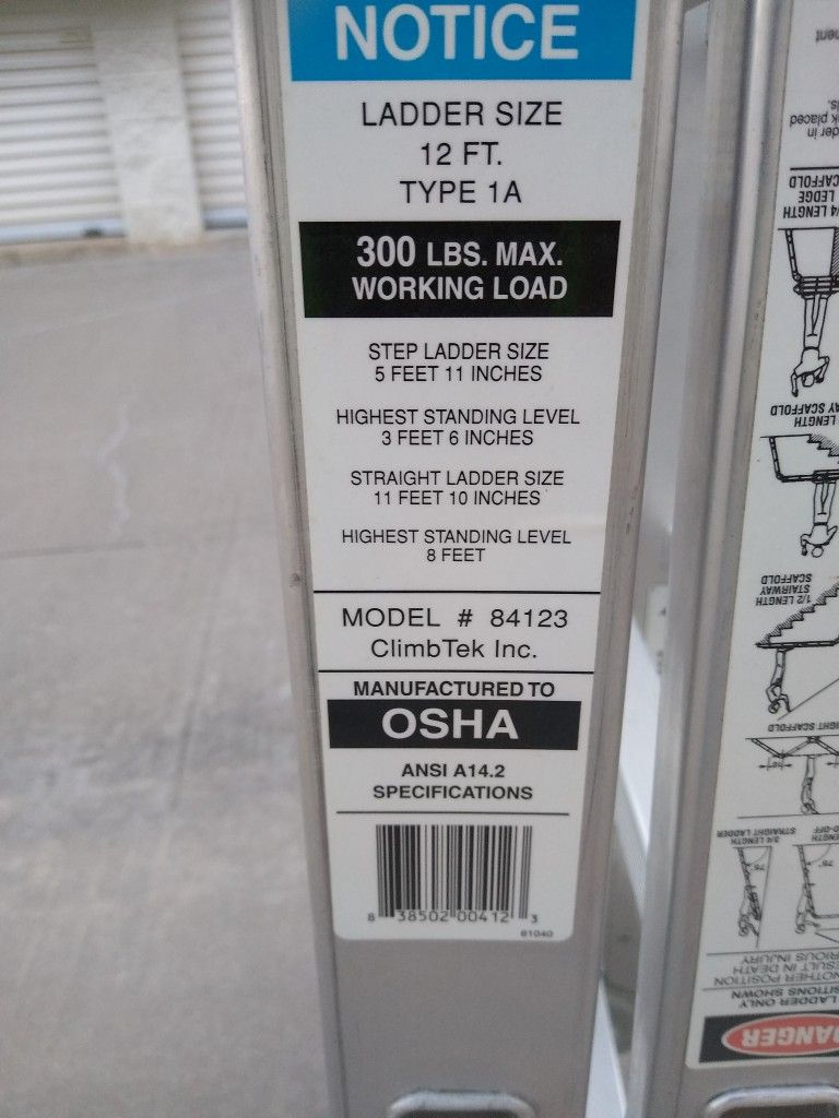 Krause 17 Ft Multiposition Aluminum Ladder Like New