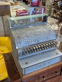 Antique 1913 National Cash Register Model 347 Ornate Brass NCR Register No 1238787