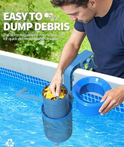 New Above Ground Pool Skimmer Comes with 3 Socks Easy Setup Wall Mount Surface Skimmer Kit, Removable Sk