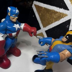 Spider-Man & Friends Claw Catch Wolverine & Captain America Action Figure by Toy Biz
