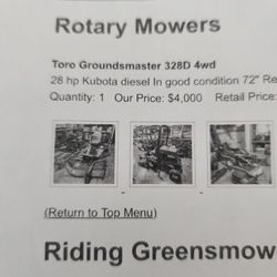 Toro Groundsmaster 328d 72 " Deck