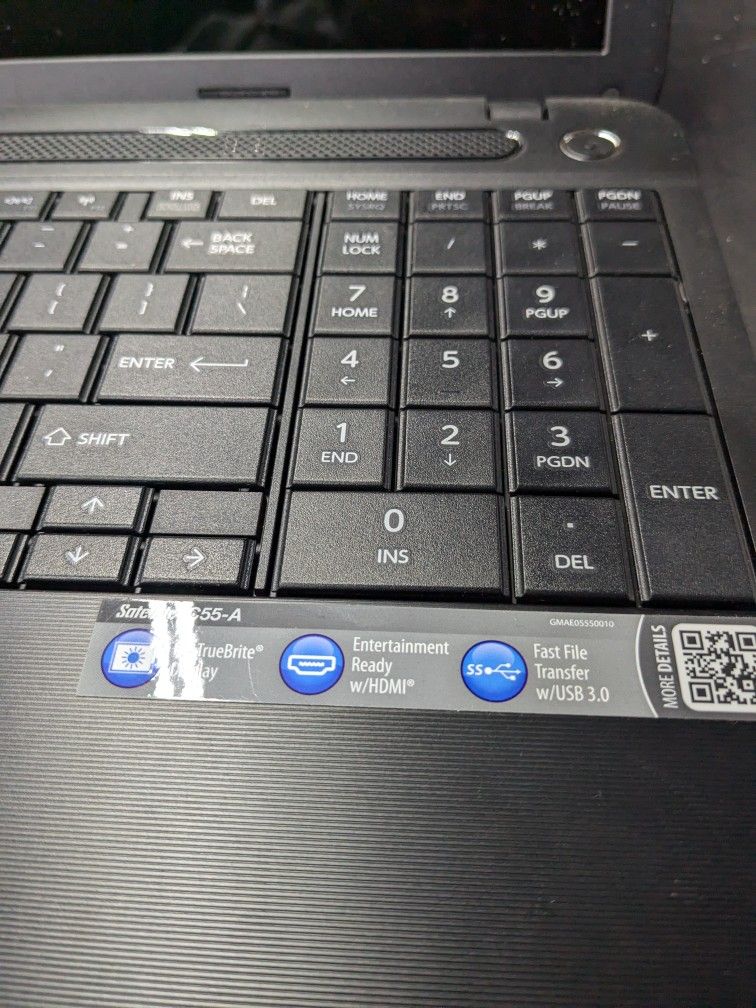 Toshiba Laptop For Parts As Is