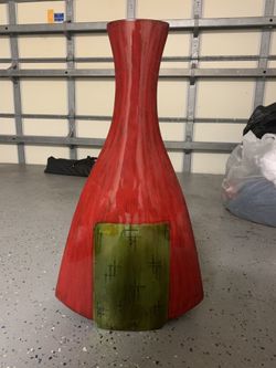 Asian wooden vase
