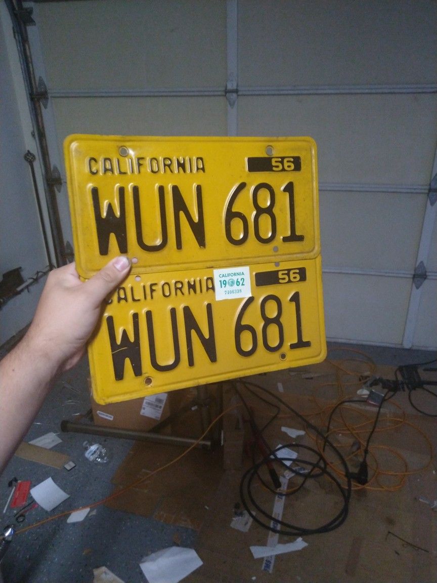Very Rare Antique California License Plates.