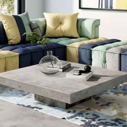 Concrete Coffee Table - Outdoor Concrete Coffee Table - Cement Square Coffee Table