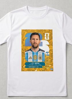 Argentina Messi Soccer T-Shirt Panini World Cup 2026 Size: Large