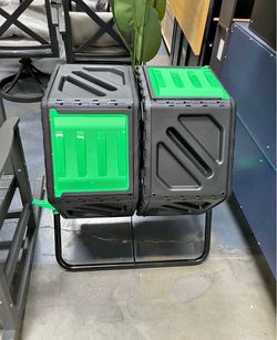 Assembled New 34.5 Gallon Dual Chamber Outdoor Compost Tumbler Heavy-Duty Rotating Composter