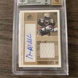 2003 SP Game Used Edition Field Fabrics Signature Deuce McAllister BGS 9 With 10 Signature . 75/100 Made