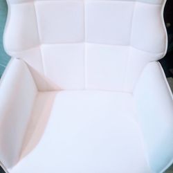 Brand New White Velvet Chair With Side Pockets 