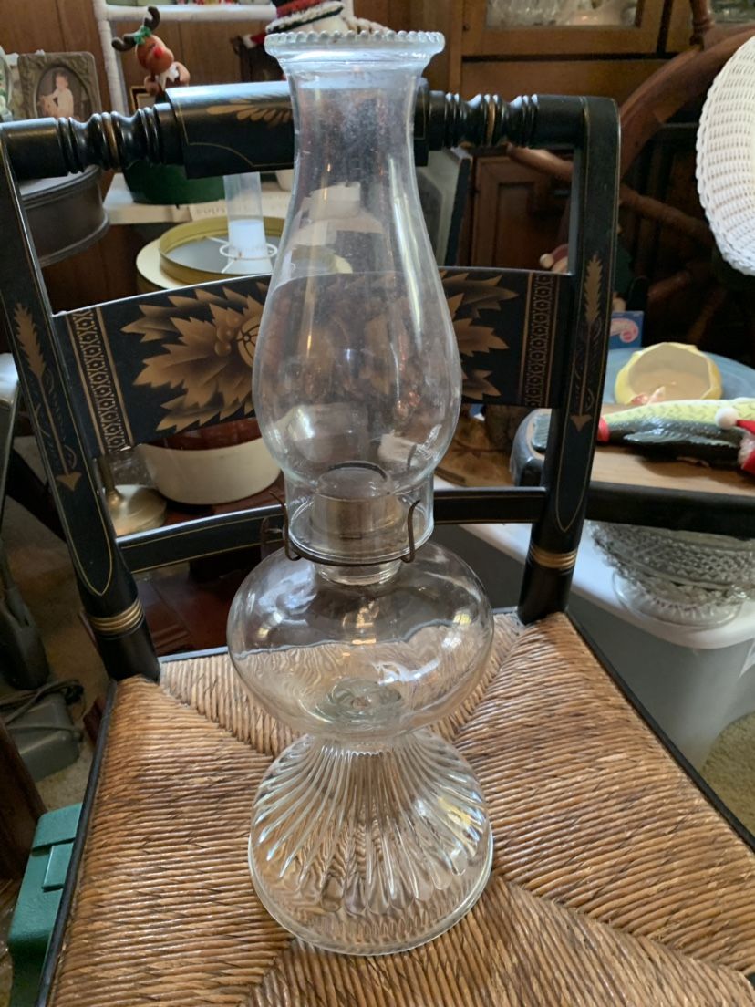 Very Old Antique Oil Lamp (screws From The Inside )