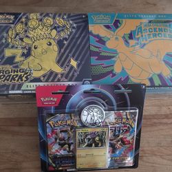 Surging Sparks And Ascended Heroes ETB + Raikou blister pack with coin