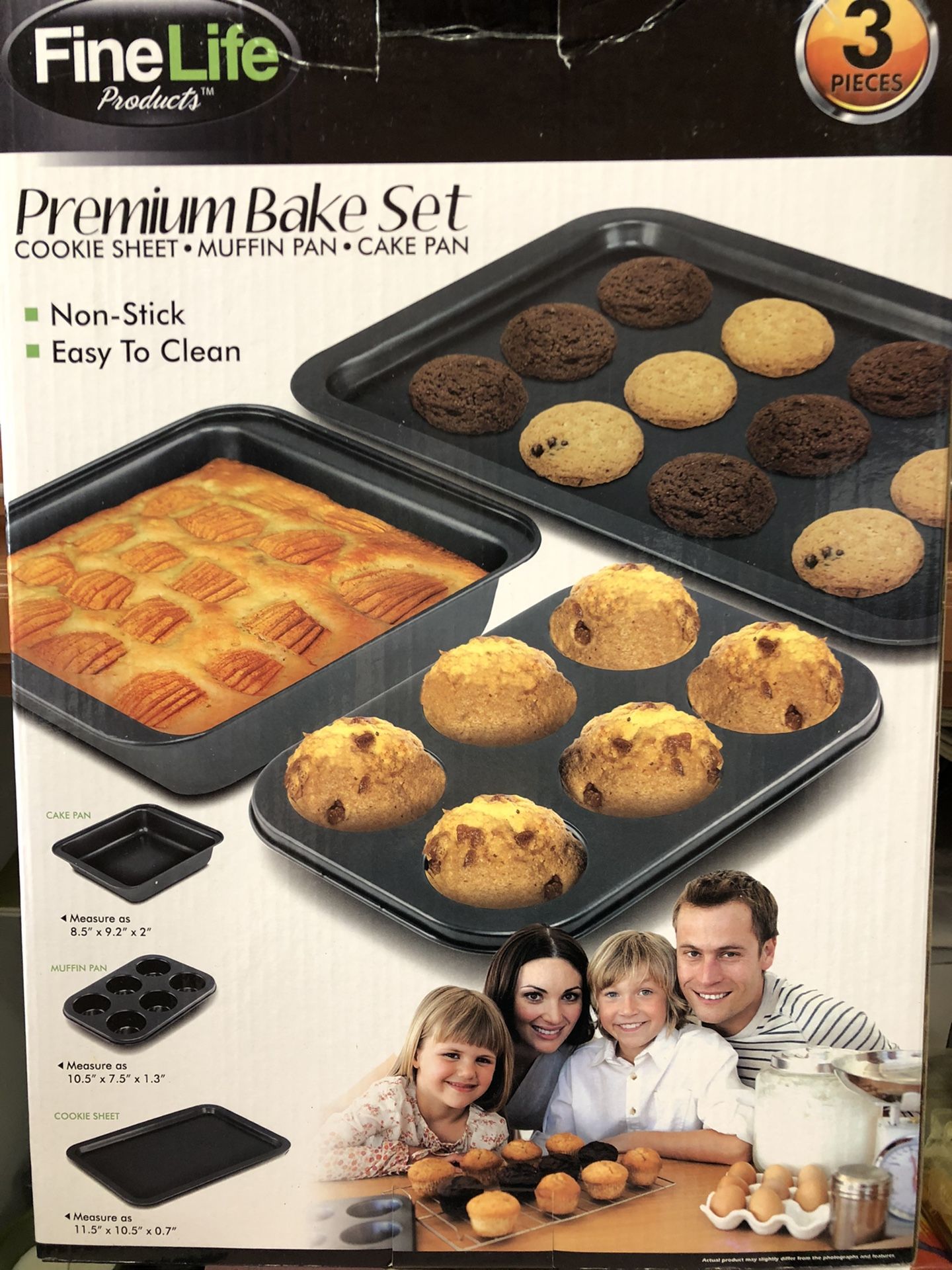 Premium Bake Set, Cake Pan, Cupcake/Muffin Pan and Cookie Sheet