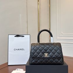 Coco Handle Small Top Handle Bag Classic Black and Gold Small