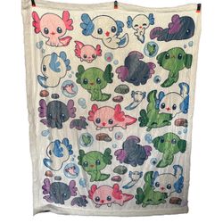 Cute Axolotl 50x60 Throw Blanket 