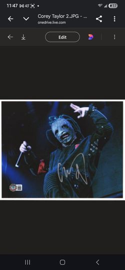 Corey Taylor Signed Slipknot Masked 8x10 Photo Autograph BAS Beckett Certified