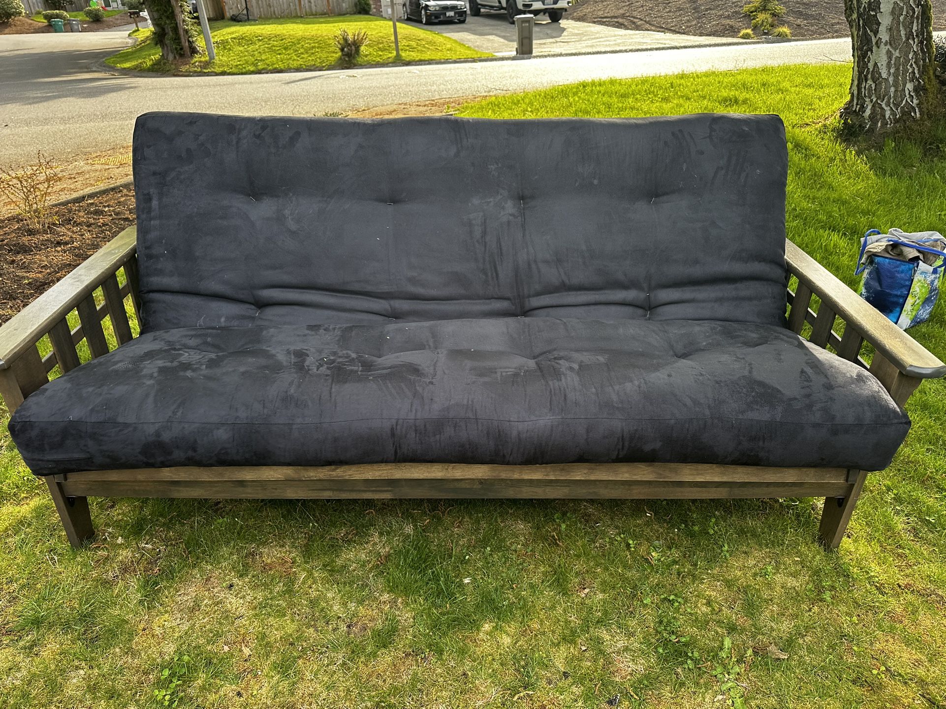 Premium Futon With Wood Frame Couch Bed