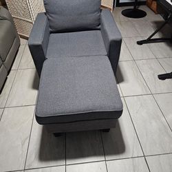 Single Sofa Chair with Stool