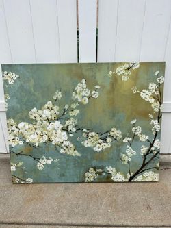 White Cherry Blossom Wall Art