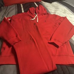 Polo Ralph Lauren Red Full Zip Up Hoodie And Sweatpants Size (2XL)
