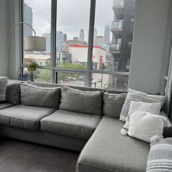 4pcs L-sectional Bed sofa (Gray)