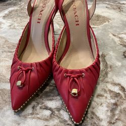 Red Coach High Heel Shoes