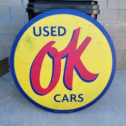 Huge OK Used Cars Chevy GM Sign