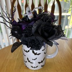 Halloween Mug Flower Arrangement 