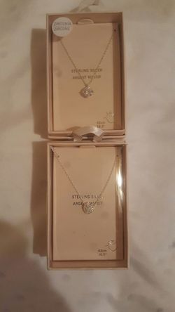 Sterling silver pendants zirconia diamond