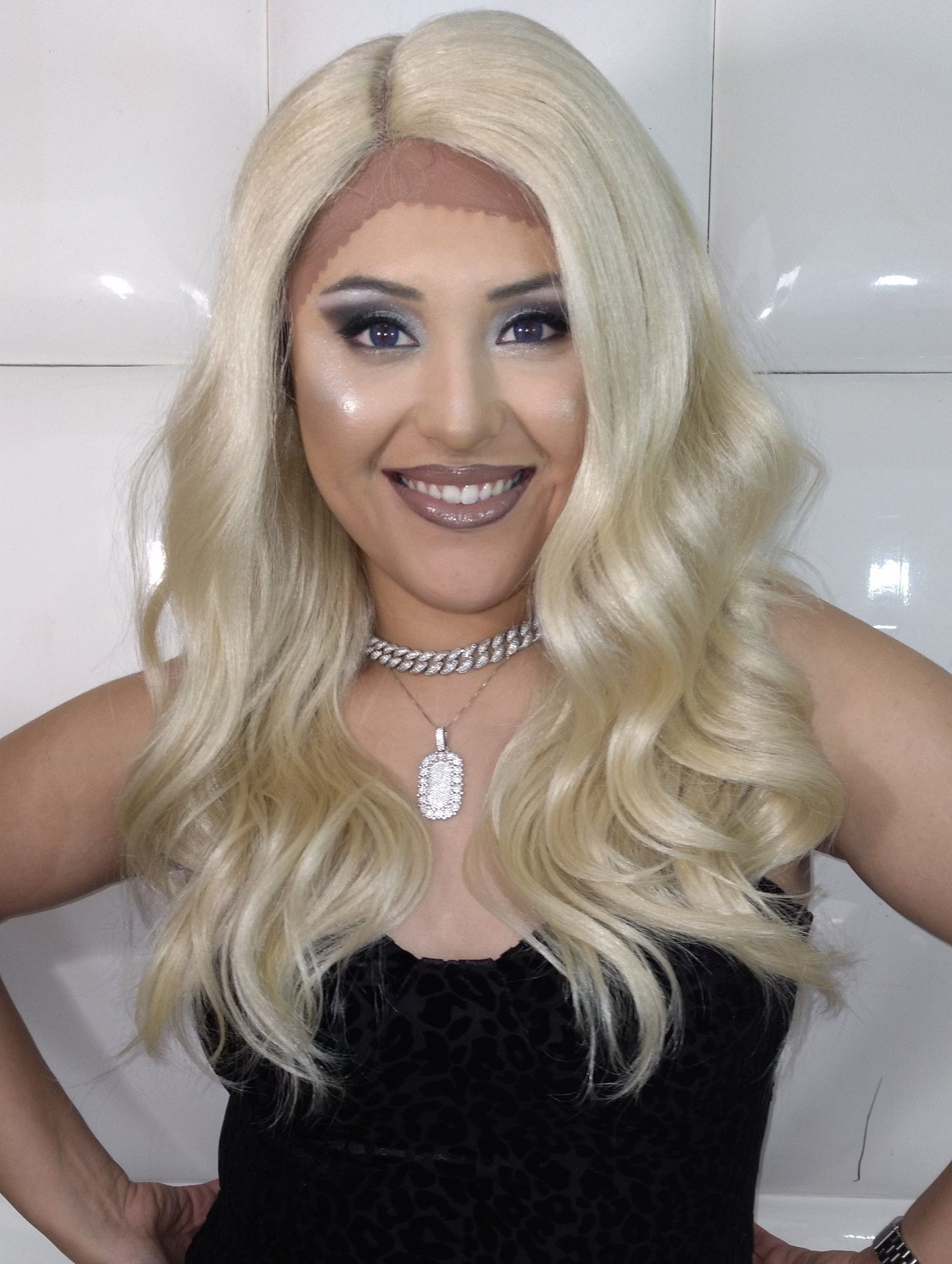 Synthetic Lace Front Hair Wig-Dress Up Costume Cosplay-blonde Wavy Long Hair-New $50- Peluca Nueva Rubia Ondulada