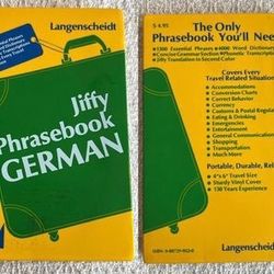 Vintage 1986 German Jiffy Phrasebook 4”x6” Travel Size Vinyl Cover