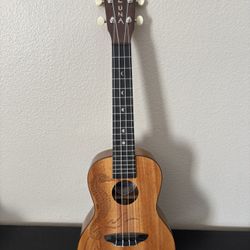 Luna Ukelele With Pearl Inlay And Wood Etched Seahorse. Bag Included