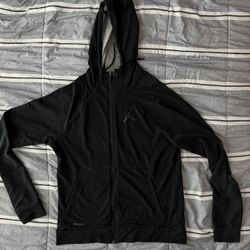 Air Jordan Men’s Black Zip-Up Jacket and Hoodie (Size M)