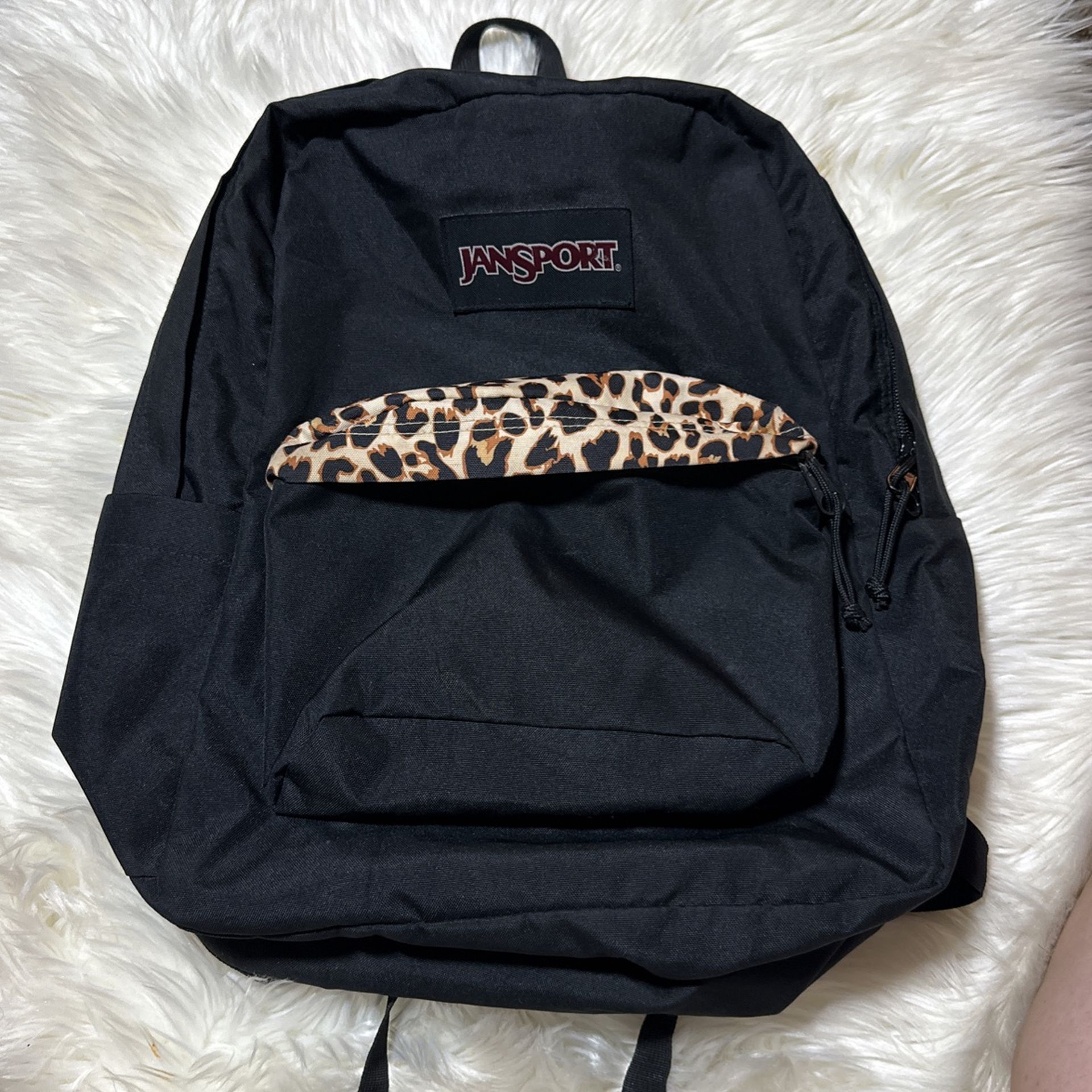 Black With Some Leopard Print Jansport backpack