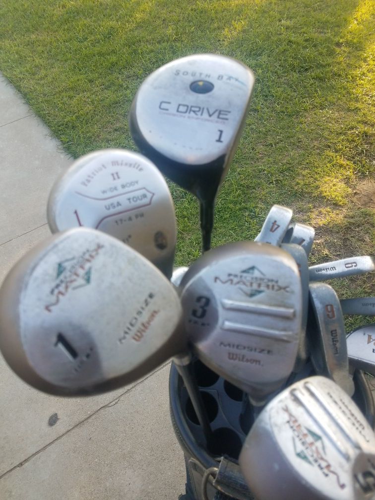 A used set of Wilson golf clubs