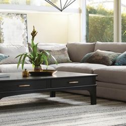 LUXURY Arhaus Sectional + Ottoman – Like New!