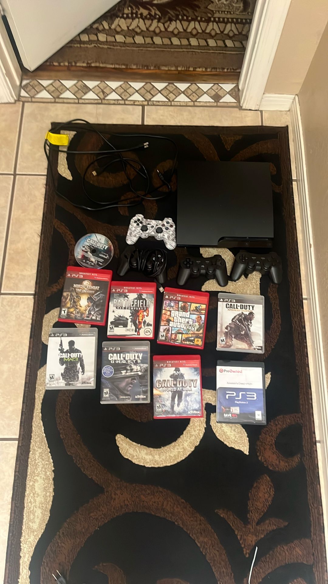 PS3 With 4 Controllers And 9 Games