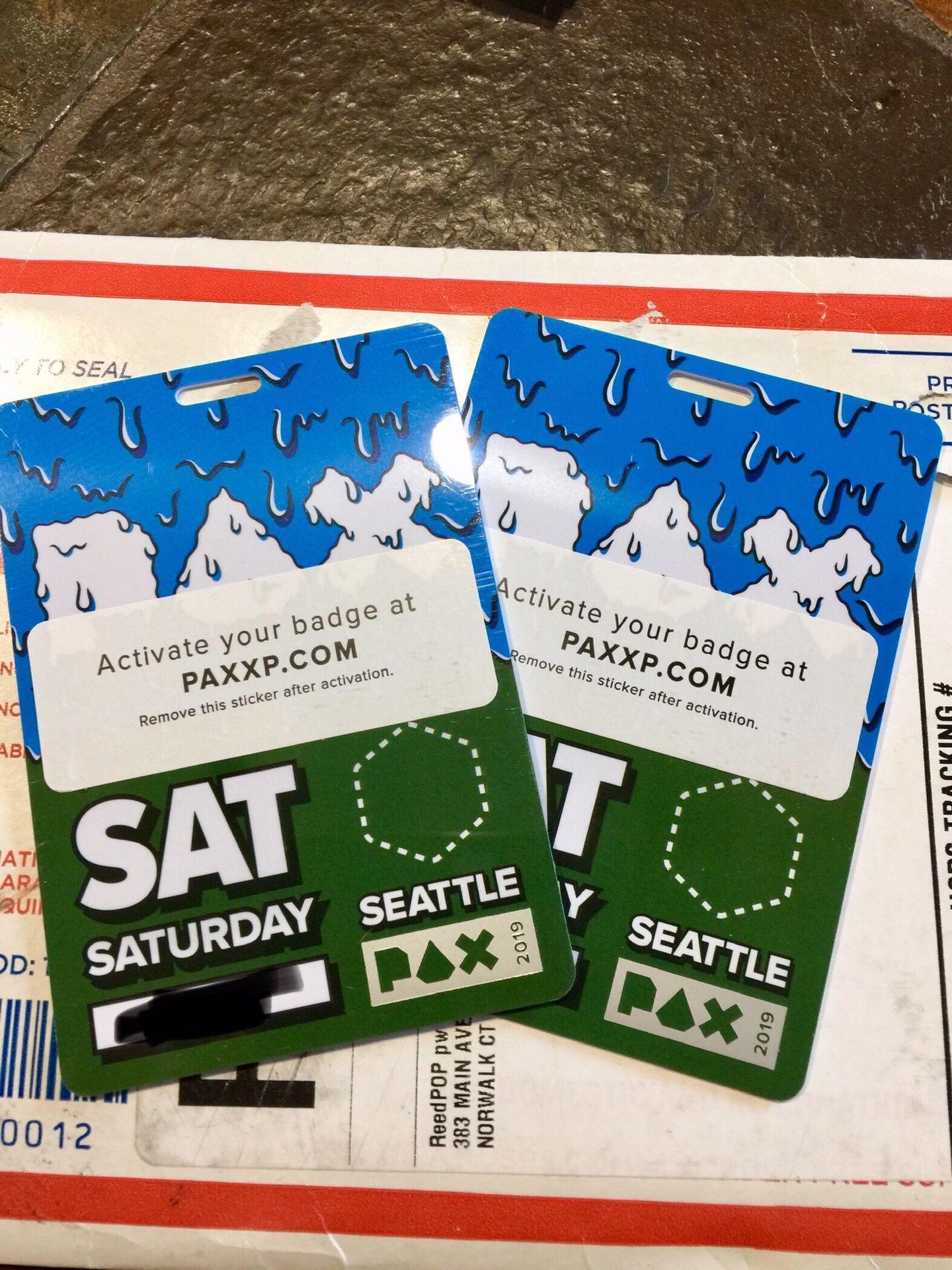 2019 Pax West Saturday badges/passes