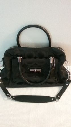 Coach Satchel Black Signature Purse