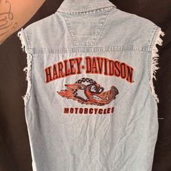 Harley Davidson Biker Denim Jacket 
