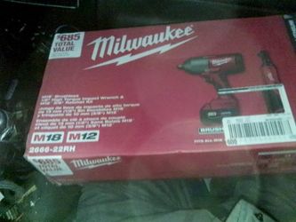 Milwaukee  M 18 Brushless 1/2" Torque Impact Wrench And M12  3/8 " Ratchet Kit