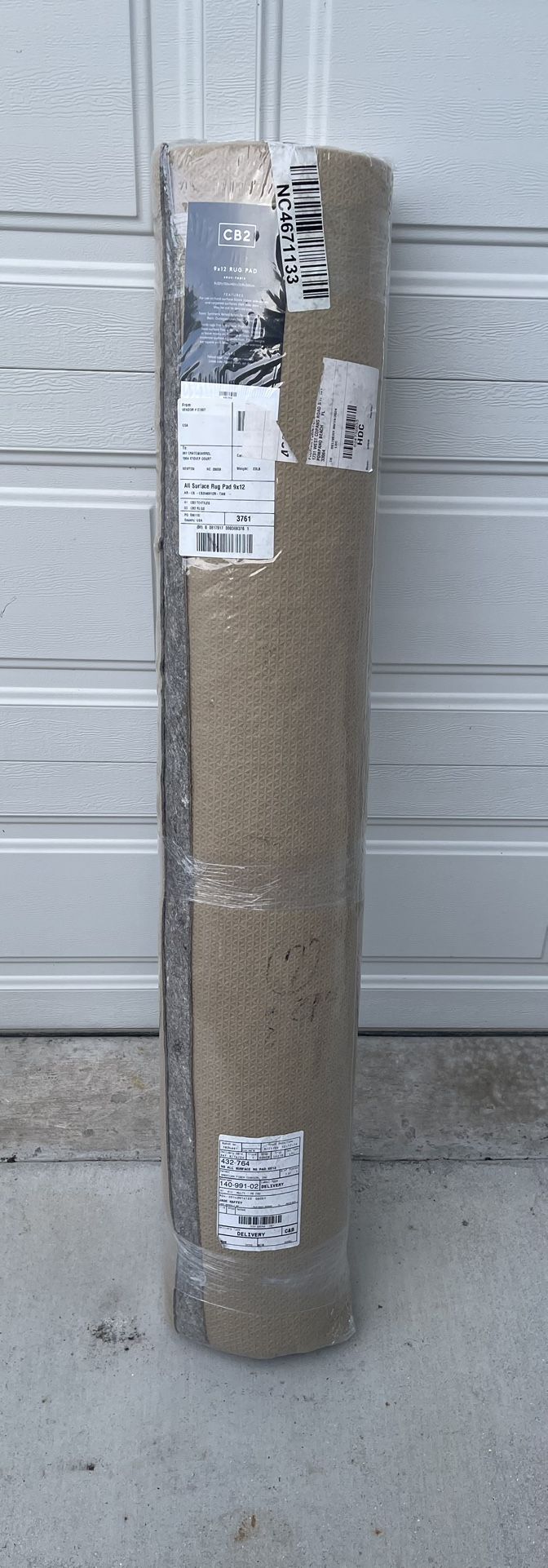 New sealed feom Crate Barrel 9' X 12' Rug Pad Non Slip. under rug carpet