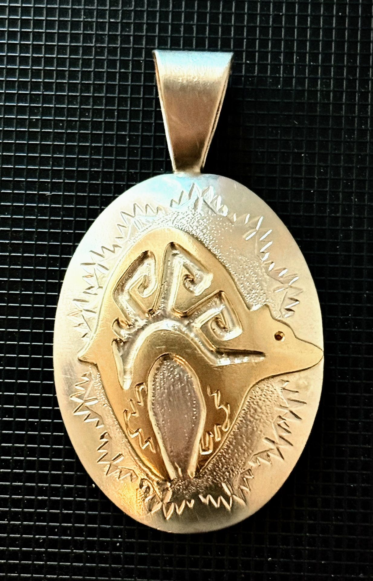 Vintage Sterling Silver/Gold Pendant, by Robert Johnson Navajo Indian, 7.88 grams