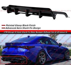 21-26 Lexus IS300 IS350 CTM Design V1 Gloss Black Rear Bumper Diffuser