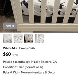 White Mob Family Crib